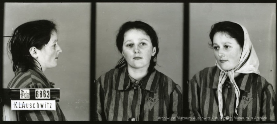 AuschwitzMuseum's tweet photo. 25 September 1923 | A Polish woman, Jadwiga Dyl, was born in Okocim. 

In #Auschwitz from 27 April 1942.
No. 6863
She was evacuated to KL Ravensbrück and liberated there.
---

Women at Auschwitz

Lesson: https://t.co/geVMv4sz5Y
Podcast: https://t.co/g8mOp6ekYl https://t.co/gSokQuFJWk