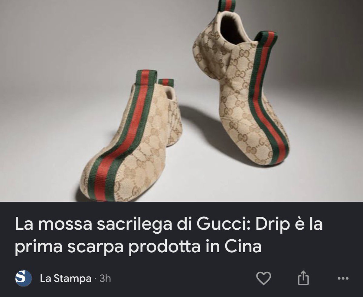 SocialeDestra's tweet photo. Per la prima volta dicono la verità sulla produzione …
O pensate che un prodotto fatto a Prato da lavoratori cinesi sfruttati sia diverso?
#Gucci #MadeInChina https://t.co/3SO2dP6sXU