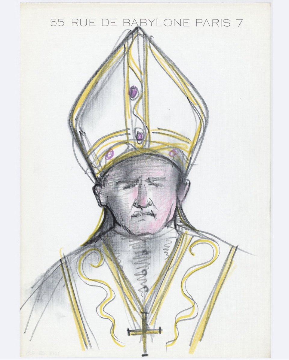 ClubConcrave's tweet photo. The devil wears Prada but the pope wears YSL!

To mark the historic visit of Pope Leo XIV to France, the Musée Yves Saint Laurent Paris shares little-known sketches of Pope John Paul II by Yves Saint Laurent. https://t.co/MJ28HA837H