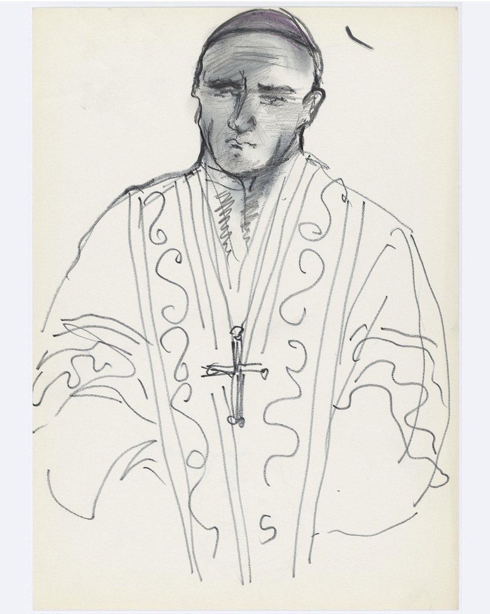 ClubConcrave's tweet photo. The devil wears Prada but the pope wears YSL!

To mark the historic visit of Pope Leo XIV to France, the Musée Yves Saint Laurent Paris shares little-known sketches of Pope John Paul II by Yves Saint Laurent. https://t.co/MJ28HA837H