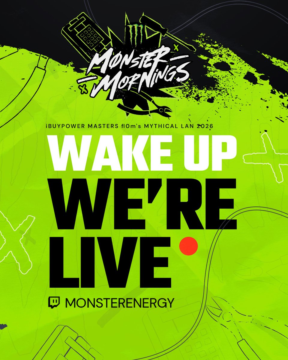 TeamLiquidCS's tweet photo. GOOD MORNING FOLKS, IT’S GAME DAY 👀☀️💚

Monster Mornings is going LIVE before the iBUYPOWER Masters FML 2026.

Start your Friday the right way🫡
📺 https://t.co/aqu84xIyUD https://t.co/mZ9UrJP49U