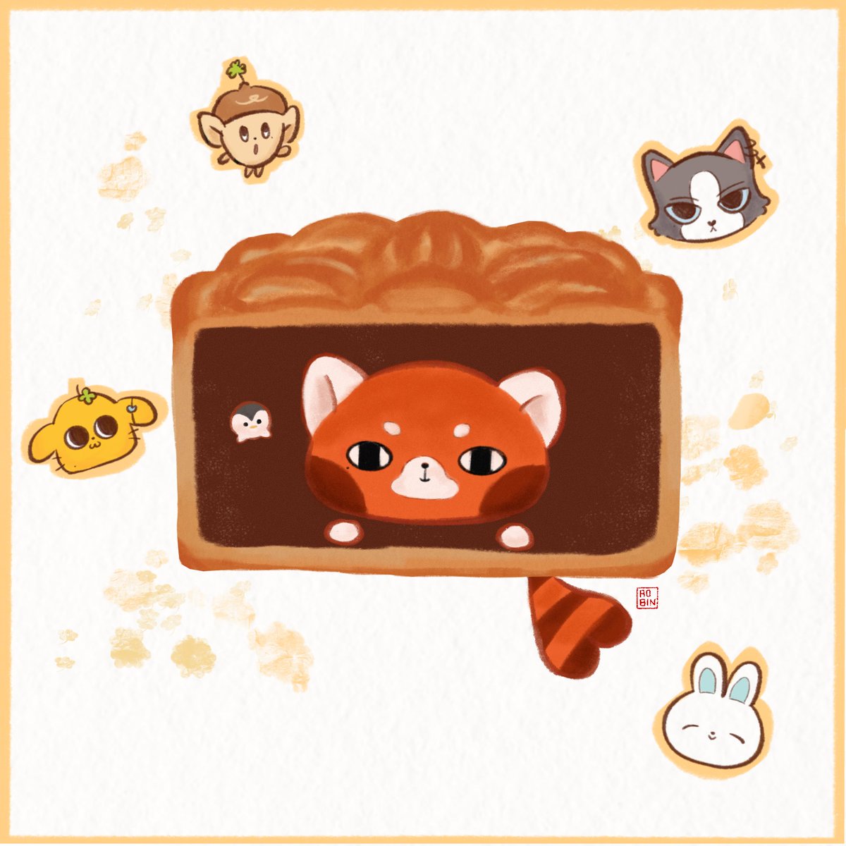 2tieramisu's tweet photo. happy mid-autumn festival! 🐼🥮 
hahahahao salted egg yolk and red bean paste

#and2blefanart https://t.co/dRsZq9v89A