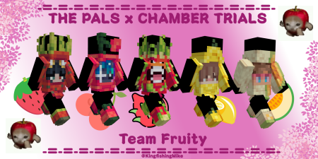 KingfishingMike's tweet photo. THE PALS x CHAMBER TRIALS!!!
Team Fruity :D
#minecraftskins #minecraft #chambertrials https://t.co/T5MyR3RRhR