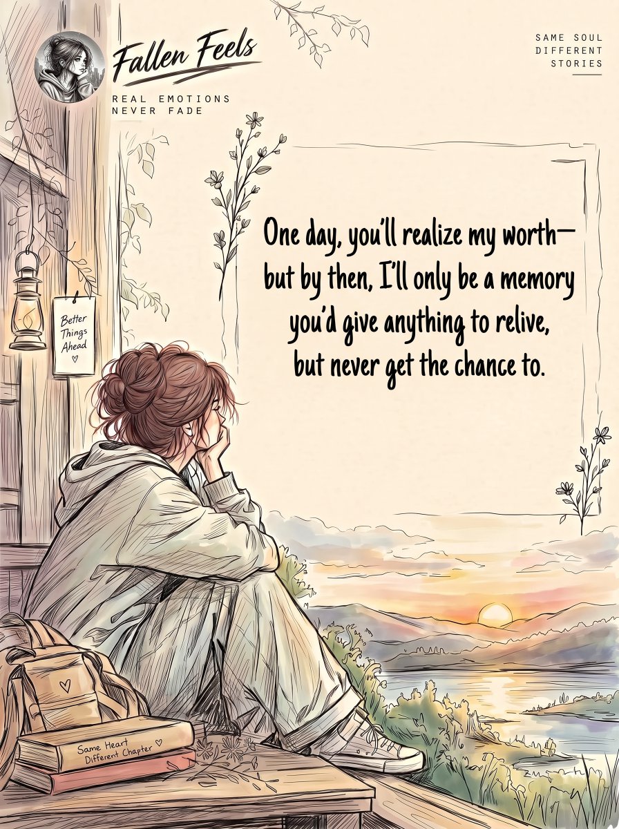 FallenFeelsX's tweet photo. One day, you’ll realize my worth—

but by then, I’ll only be a memory

you’d give anything to relive,

but never get the chance to.

#heartbreakquotes #lettinggo #movingon #poetrylovers #ukquotes #philippines https://t.co/rbVZSRxFc6