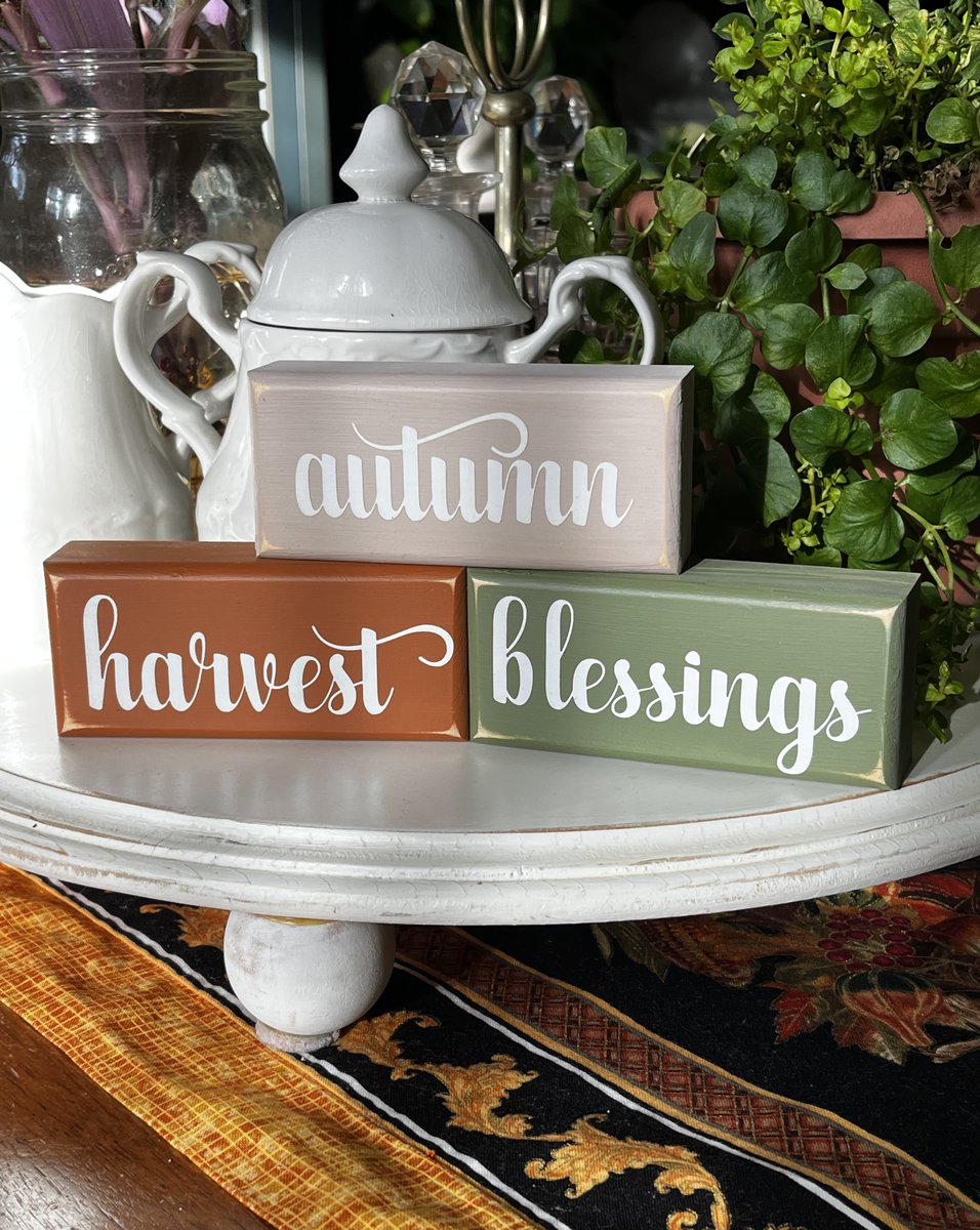 CountryWorkshp's tweet photo. Autumn Harvest Blessings #MiniStackingBlocks Autumn Tiered Tray Decor #AutumnDecor #smilett23 https://t.co/v7FoVXUP5m via @Etsy https://t.co/6SIMOfCGVp