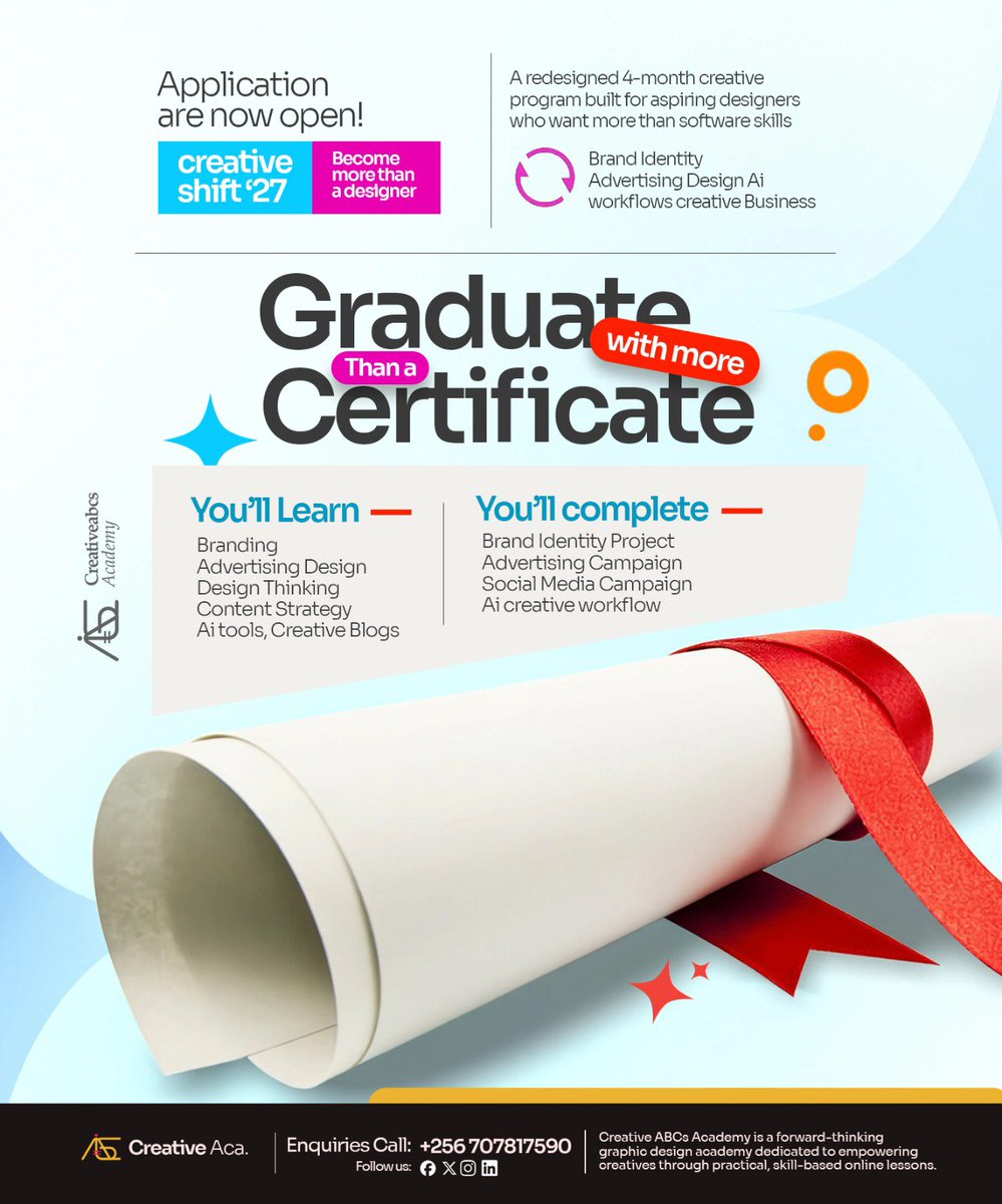 graphics49425's tweet photo. "Drop your honest opinion in the comments 👇”

creative Academy flyer
I deliver design solutions that speak Brands that sell ✍️✅ 

#chatmeup
#visualdesigner
#letscreate📈✅ https://t.co/EOwtpuGWpA