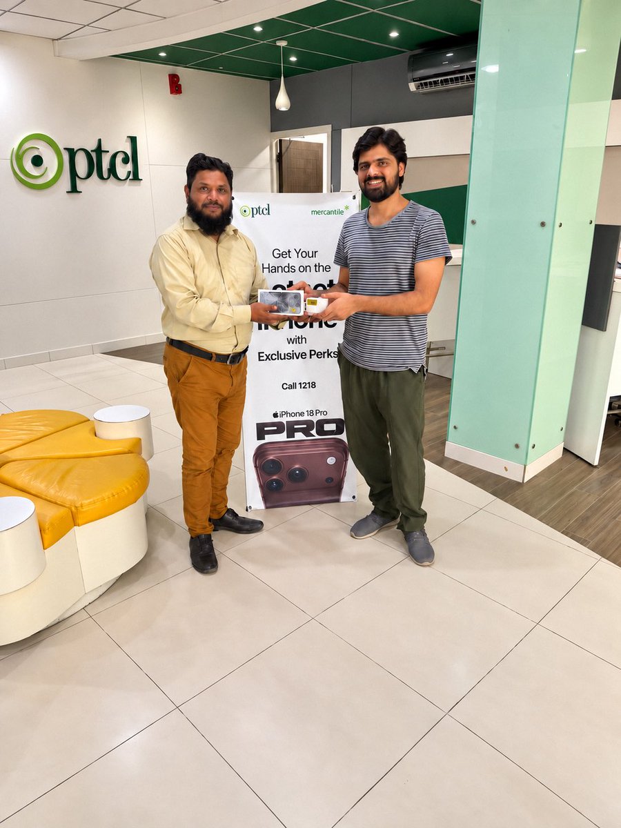 PTCLOfficial's tweet photo. New iPhone 18! New reasons to celebrate!
Customers across Karachi, Lahore and Islamabad are getting their hands on the latest iPhone 18 through PTCL Joint Shops.
Call 1218 or visit our selected Joint Shops now and buy yours. 
#PTCL #Mercantile #iPhone18 https://t.co/DyZmFw2x5i