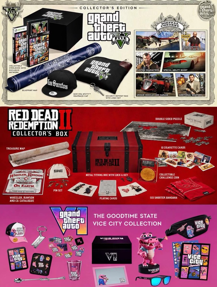 Danphagez's tweet photo. ROCKSTAR Collector Editions comparison…… https://t.co/dgneLeB0ki