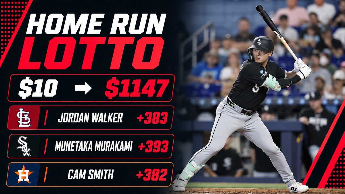 propitlikeit's tweet photo. Friday Giveaway Home Run Lotto 🎰

$75 to a random like if we SWEEP 🧹 https://t.co/C1KISQ7JP9