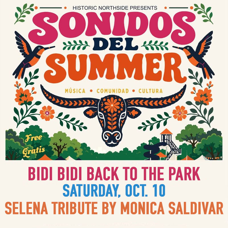 FWEconDev's tweet photo. 📣 Reminder!

Sonidos del Summer: Bidi Bidi Back to the Park has been rescheduled for **Saturday, October 10, from 5–10 p.m. at Marine Park**. 

Join the Historic Northside district for music, community, and a Selena tribute by Monica Saldivar.

More info: https://t.co/ftIy00CLIO https://t.co/lXcisrfZBq