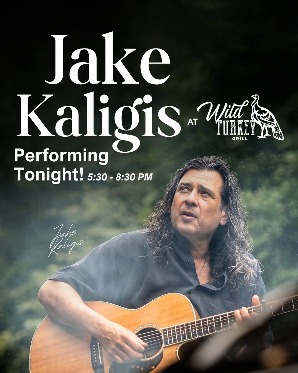 wildturkeygrill's tweet photo. 🎤 Tonight at the Wild Turkey Grill!

Join us as Jake Kiligis brings live music to the stage from 5:30–8:30 PM.

Make it a night out and kick off your weekend with great music, delicious food, and refreshing drinks. We’ll see you soon! https://t.co/BbEZVYHSny