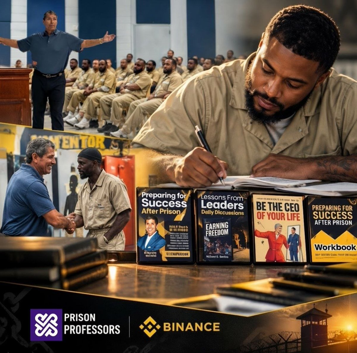 PrisonProf_BNB's tweet photo. Who truly drives systemic change inside a correctional facility? 🏛️

It isn't just the funding, the platform, or the sponsors. 

It begins with the individuals who decides to take complete ownership of their future.

While we are deeply honored to support @MichaelGSantos mission alongside @cz_binance, by providing transparent Web3 capital; 
The real heroes are the men and women behind those walls actively committing to their own transformation journey every single day.

By enrolling in programs like "Preparing for Success After Prison," documenting their personal milestones, and sharing their journey, these individuals are becoming their own Prison Professors.
They are doing the hard, daily work required to break intergenerational cycles of poverty and recidivism from within.

The numbers speak to their dedication:
• 9,200+ Profiles created and lives transformed;
• 46,000+ Stories Documented & Published;
• 199+ Active Facilities Nationwide.

As September comes to a close, marking another impactful month of presentations across federal facilities, sponsors and participants stand aligned.

Capital provides the pathway, but personal determination drives the transformation.

• Read Authentic Testimonials: https://t.co/0IazN4DPQS
• Web3 Philanthropic Architecture: https://t.co/UG4QTTvt3I

All together we Build 'n Build! 

#BNBChain #BuildNBuild #PrisonProfessors $PP #Web3‌‌ #educational #seocialreform #secondchances