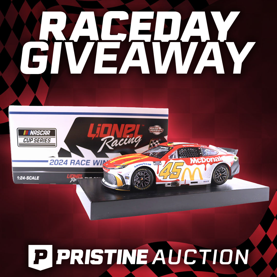 PristineAuction's tweet photo. RACE DAY GIVEAWAY 🏁
If Tyler Reddick finishes top 5, we're giving this away. If he wins the race, we're doubling it with another NASCAR item 👀
👉Like and Retweet
👉Comment Reddick
Show your support for the #45! Entries close Sunday, 09/27, Starting Race https://t.co/xQW7sSfluO