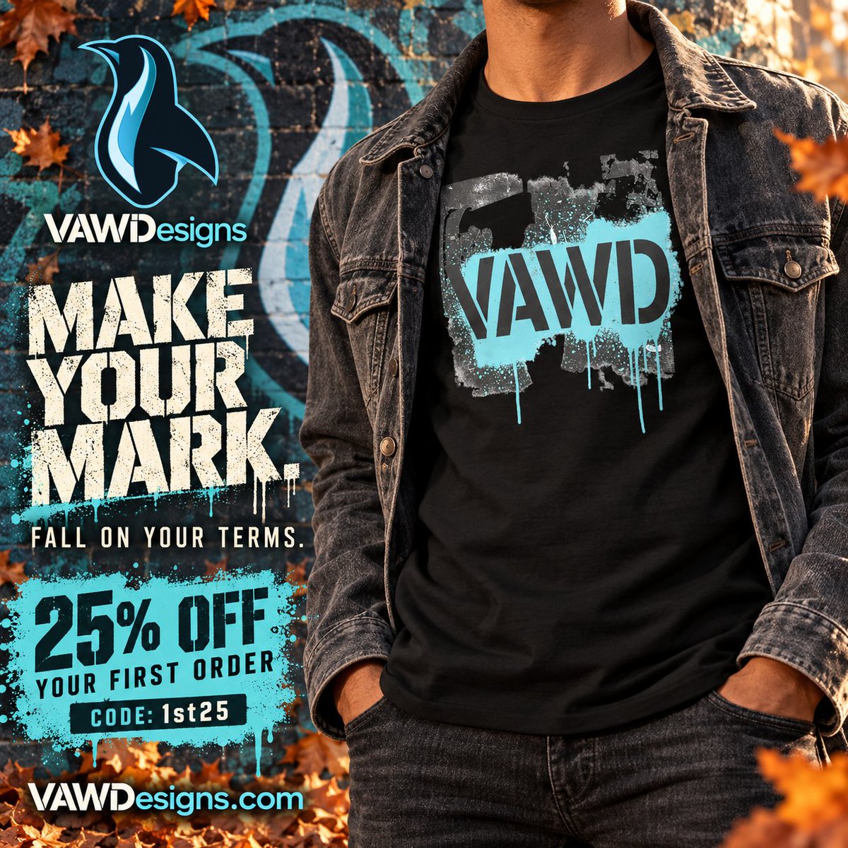 VAWDesigns's tweet photo. Spray it. Wear it. Own it. π¨π§
Distressed graffiti-style graphic tee in 13 colors, sizes XS to 5XL. Code 1st25 = 25% off your first order.
#graffitistyle, #graffitiart, #streetart, #streetwear, #streetwearstyle, #streetwearfashion, #urbanstyle, #urbanfashion, #grungestyle https://t.co/nmYXvPsH42