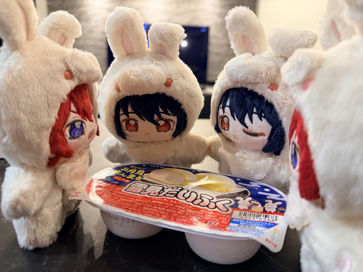 sakach_aaaaaa's tweet photo. 今全部食べるか明日の分も残しておくかを真剣に話し合い中。

🐰『くああっ、はやく きめないと とけてしまいます！！』 https://t.co/LtkqeiQpoK