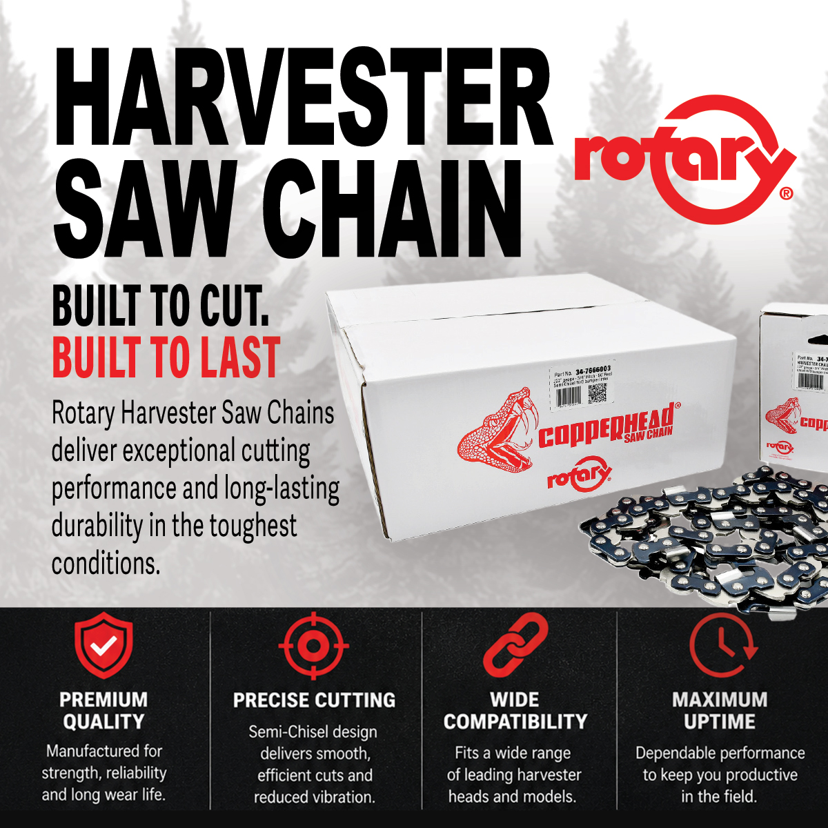 RotaryCorp's tweet photo. Warning: This Copperhead has teeth.
Rotary Copperhead Harvester Saw Chain — built to bite into the work, not your productivity.
#RotaryCorp
#CopperheadSawChain https://t.co/WeFTFCYkJ6
