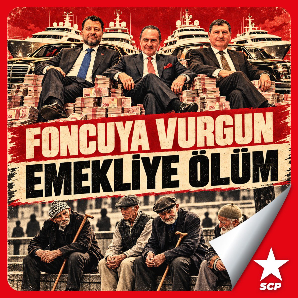 SCPGenelMerkez's tweet photo. Foncuya Vurgun Emekliye Ölüm

AKP döneminde kurulup büyüyen şirketlerin hızla yükselen finansal gelirleri, yıllar içinde, Türkiye'nin büyük sanayi kuruluşlarını geride bırakacak seviyeye getirildi. AKP iktidarı uzun süre boyunca bu şirketlerin finansal spekülasyonlarına göz yumdu. Yeni kurulmuş, en küçük şirketlerin finansal getirilerinin dahi akıl almaz rakamlara ulaşmasına müdahale edilmedi. Fonların hisseleri satın almasıyla getirilerinin yükselmesi yeni yatırımcılar kazanılmasını sağladı, fiyatlar hızla yukarı tırmandı ve iktidar-sermaye ortaklığıyla devasa bir çark kuruldu.

Bu çarkın dişileri ise ilk fırsatta eldeki avuçtaki birikimini bu fonlara yatıran yurtaşları ezdi. Borsa vurguncuları kurulan çarkın kazananları oldu. AKP döneminde yoksullardan zengin kesime akan para transferinin finansal boyutunu oluşturan fon gündemi, her ekonomik krizde olduğu gibi yine emekçileri hedef aldı. 

Bugün, Ankara'da Bakanlık önünde "geçinemiyoruz" diye haykıran emeklilerin feryatları bu gerçekliği haykırmaktadır. Emekliler arasındaki bir yurttaşımızın içinde bulunduğu zor koşullara dayanamayıp canına kıymak istemesi ise fon vurgunculuğuyla köşeyi dönen kaymaklı tabaka ile emekçi halkımız arasındaki uçurumu göstermektedir. 

Emeklilerin şakağına dayalı silahın tetiğini çeken iktidar-sermaye ortaklığı ve onların yarattığı fon vurgunculuğudur. Aynı günlerde yaşanan bu iki gündem, birbirinin neden-sonuç ilişkisini oluşturmaktadır. 

Sosyalist Cumhuriyet Partisi; vurgunculara ve talancılara, halkın kanını emen bu kirli düzene karşı tüm emekçileri kendi hayatlarını kazanmak için mücadeleye çağırmaktadır. 

Kahrolsun Vurguncuların İktidarı! 

Yaşasın Emekçilerin Devrimci Cumhuriyet Mücadelesi!