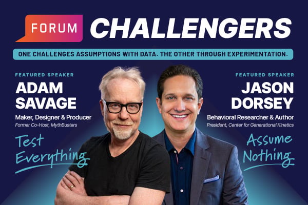 FinancialBrand's tweet photo. JUST ANNOUNCED: Forum Challengers

One challenges assumptions with data. The other through experimentation.
Together, they’ll put the beliefs steering your marketing, CX and growth strategy to the test.

Meet the Challengers → https://t.co/8Wm5iXEd9w

#Forum2027 #FBForum https://t.co/2c7WDQecLv