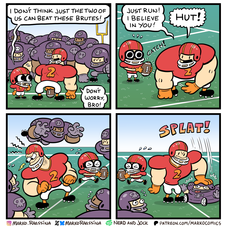 MarkoRaassina's tweet photo. Nerd and Jock playing football🏈(1/2) https://t.co/6E4T2tRciD