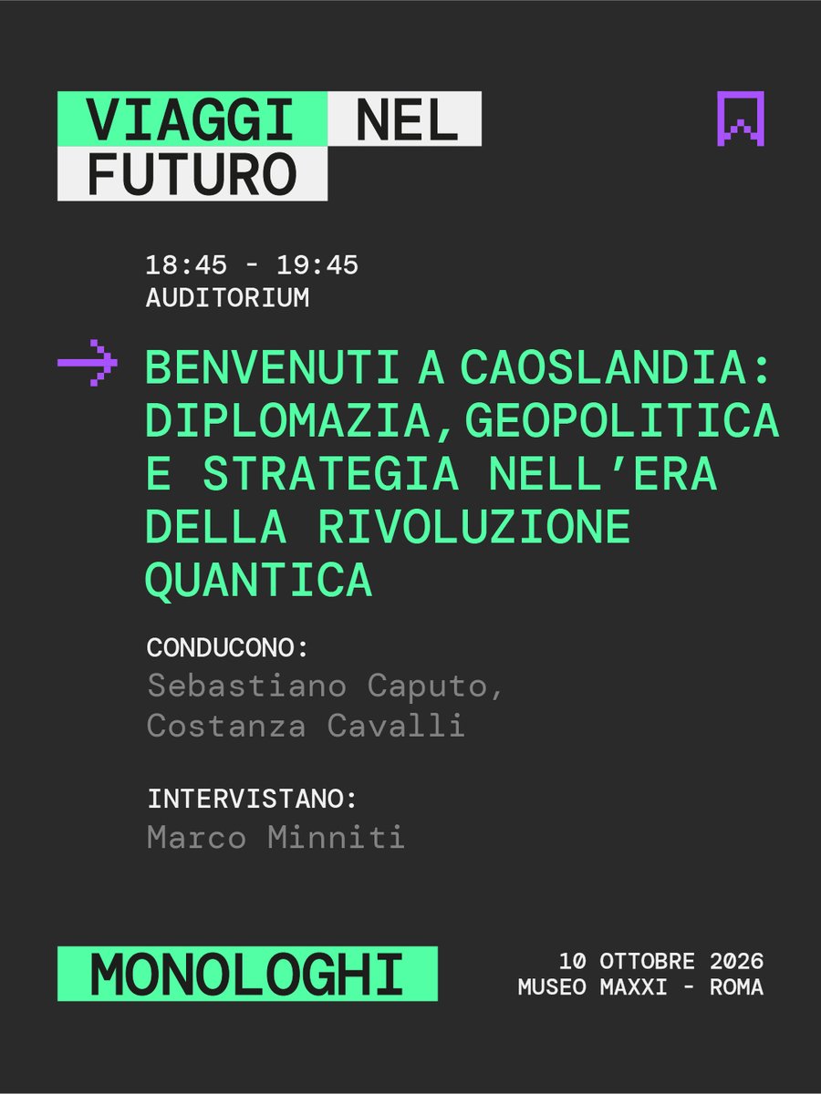bayramcosmo's tweet photo. 🌌 Programma Auditorium - Viaggi nel futuro | Monologhi

🔬 Benvenuti a Caoslandia

🔬 10.10.2026 | MAXXI | Roma

Registrati per prenotare il tuo posto 👉 https://t.co/X6oZZzp7WR

#Bayram #Maxxi #quanti #futuro #fisica https://t.co/8lY2K8YH7R