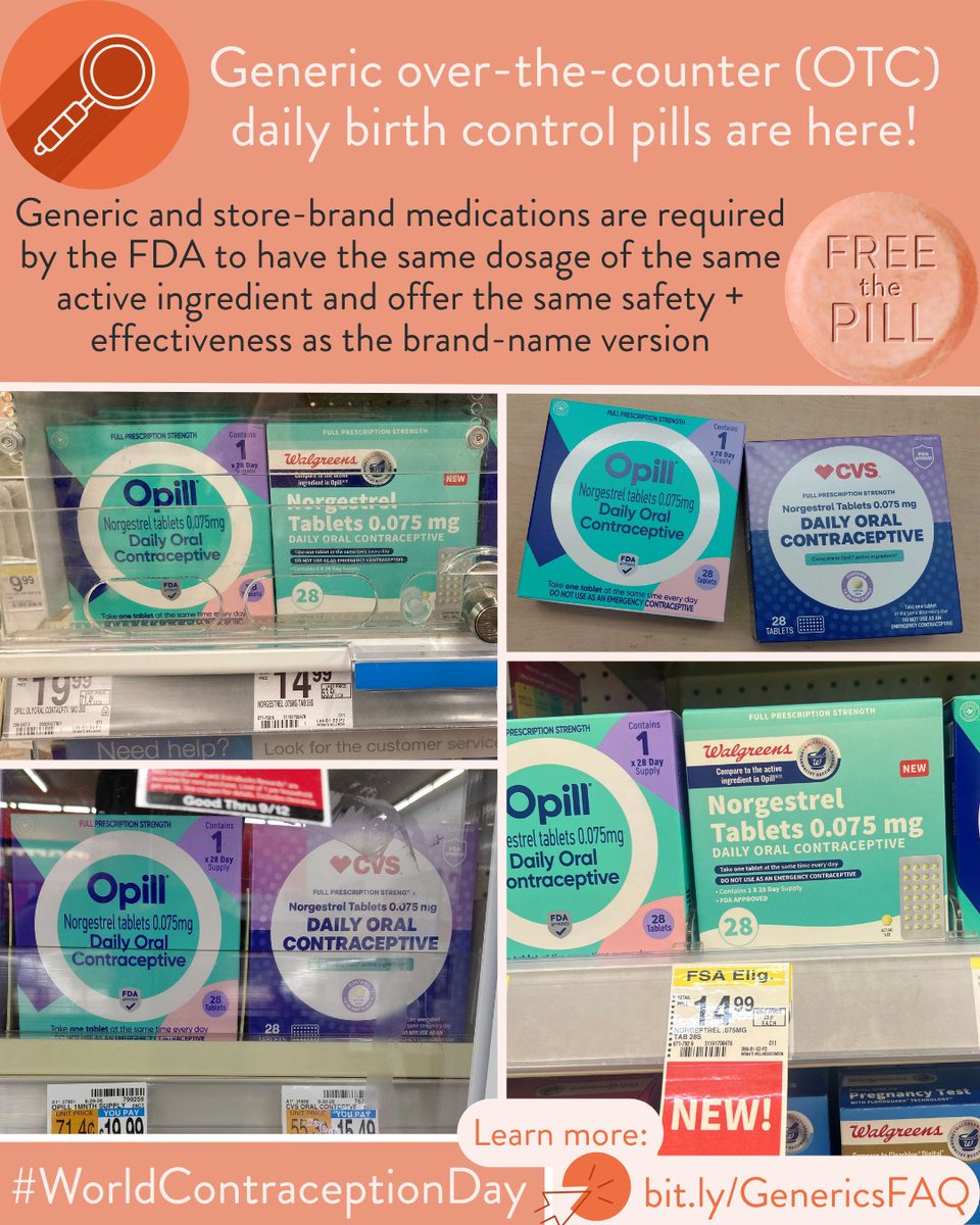 nationalnow's tweet photo. Now more than ever, we must expand contraceptive options & improve equitable access to the full range of #repro health. This #WorldContraceptionDay, spread info about generic OTC birth control pills--now on shelves nationwide https://t.co/gmXCeJtRnw 💊
@freethepill #FreeThePill https://t.co/9bEkMqSpct