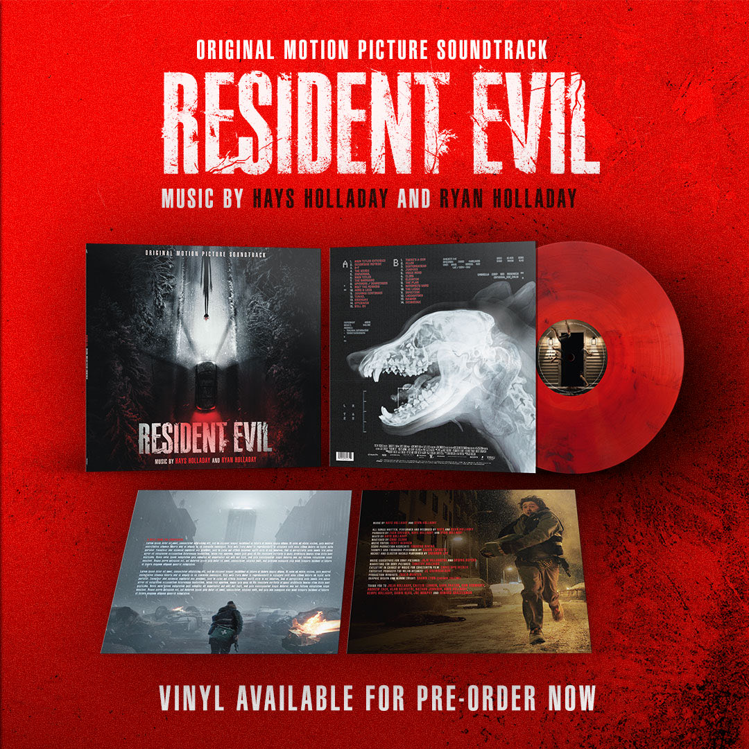 SonySoundtracks's tweet photo. Drop the needle 💉
 The #ResidentEvil soundtrack is now available to pre-order on vinyl.
*Pressed on a 140g red-smoked LP with exclusive artwork and liner notes*

Resident Evil is playing in theatres now. https://t.co/5fFisIHNzr