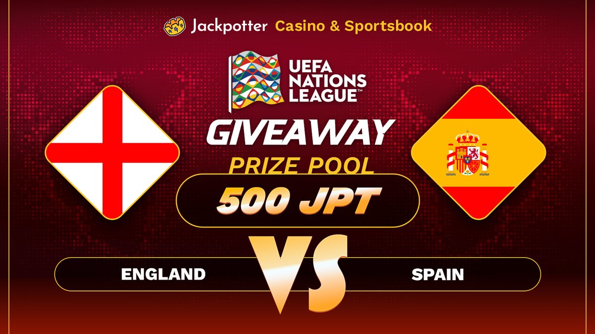 jackpotterCOM's tweet photo. 🏆 UEFA Nations League Giveaway - England VS Spain 

Which team will win the match ?

Comment with your  prediction + Jackpotter Username and ETH wallet address below to enter!

Prize Pool: 500 JPT

 Winners : 5 lucky winners will each get 100 JPT! https://t.co/9PJQqQ8l7A