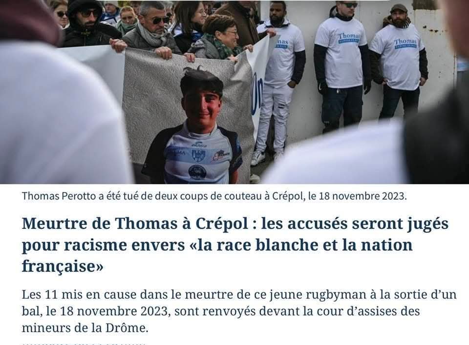 Steff_Msson's tweet photo. Meurtre de #Thomas à #Crépol : les accusés seront jugés pour " #racisme envers la race blanche et la nation française "
Ils sont renvoyés devant la cour d'assises des mineurs de la Drôme.
#justicepourThomas https://t.co/JZaa1WWckl