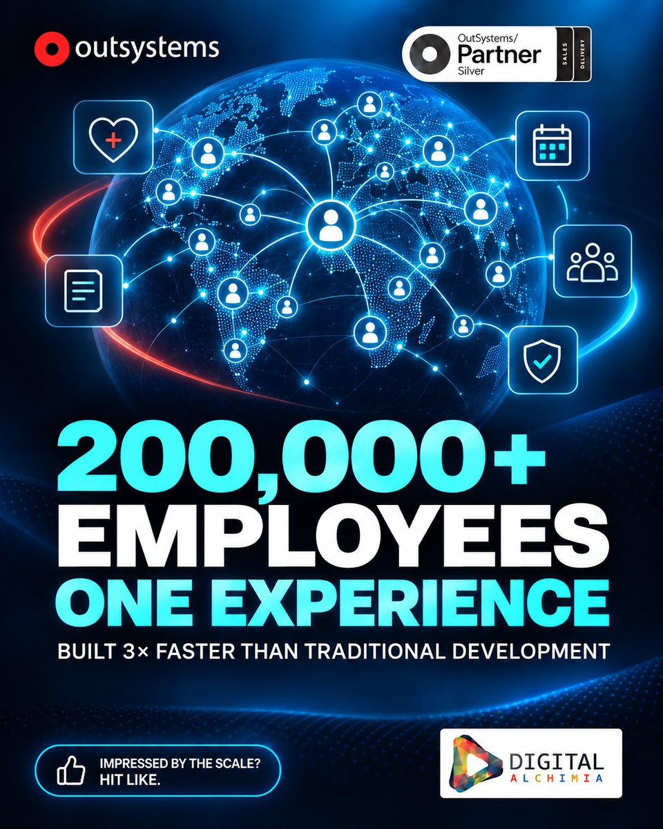 DAlchimia's tweet photo. An employee-benefits experience serving 200,000+ people was built 3× faster with OutSystems. #EnterpriseApps https://t.co/hlWj9Ze61B