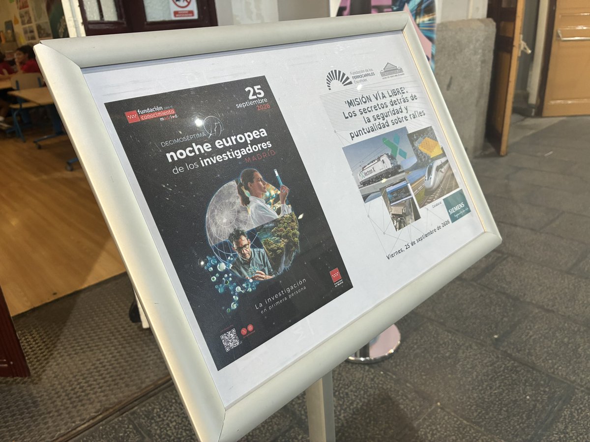 M_Ferrocarril's tweet photo. 🚉 Taller escolar: 'Misión ¡Vía Libre!' 🛤️ 

📷Celebramos #lanocheeuropeadelosinvestigadores con @siemens_es y alumnado del Colegio San Saturio (Madrid)   

ℹ️ https://t.co/NflnRSLLdw

📍Coordina: @madrimasd https://t.co/Nw9TJPN4TY