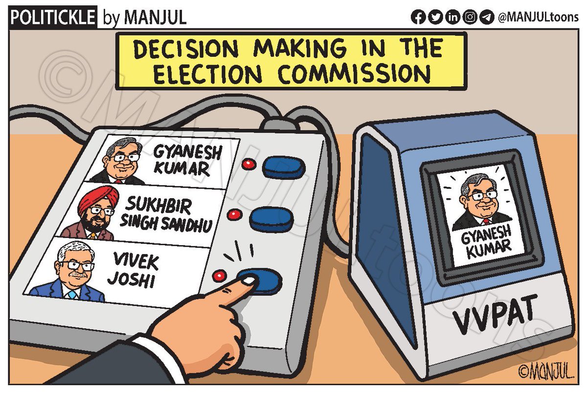 alle_pavan's tweet photo. This is 💯 TOP EXPOSE of the 21st Century!! 
The Election Commission is three people, not ONE: a Chief and two Election Commissioners, equal in rank.
By law they decide together. Unanimously if they can, by majority if they can't. Two of three is a majority. 

#GyaneshKumar #ECI https://t.co/VDXTVSkRPN
