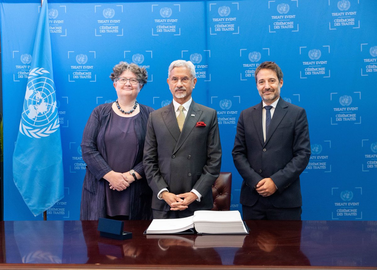 DrSJaishankar's tweet photo. Signed the UN Convention against Cybercrime today on the sidelines of #UNGA81.

This Convention strengthens international cooperation for a safer digital future. https://t.co/HlsakvWMiI