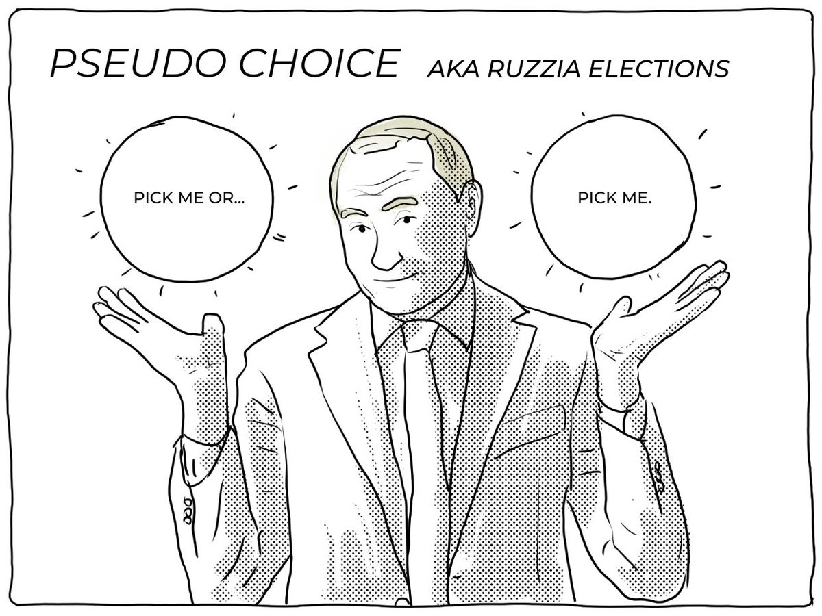 world_tsar's tweet photo. You don't have much choice in terms of voting for opposition in ruzzia. Pitun limited freedom almost to zero.
#pseudo #choice #Russia #elections #unitedrussia #putin #war #comic #drawing #opposition #Yabloko https://t.co/OzyfSh35Wg