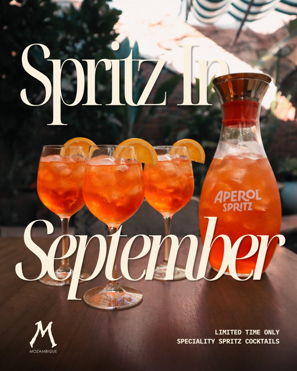 MozambiqueOC's tweet photo. Get Your $15 Burger &amp; September Spritz while they last! 🍹: https://t.co/7X3lXwaCgz https://t.co/gvpYYXjSBb