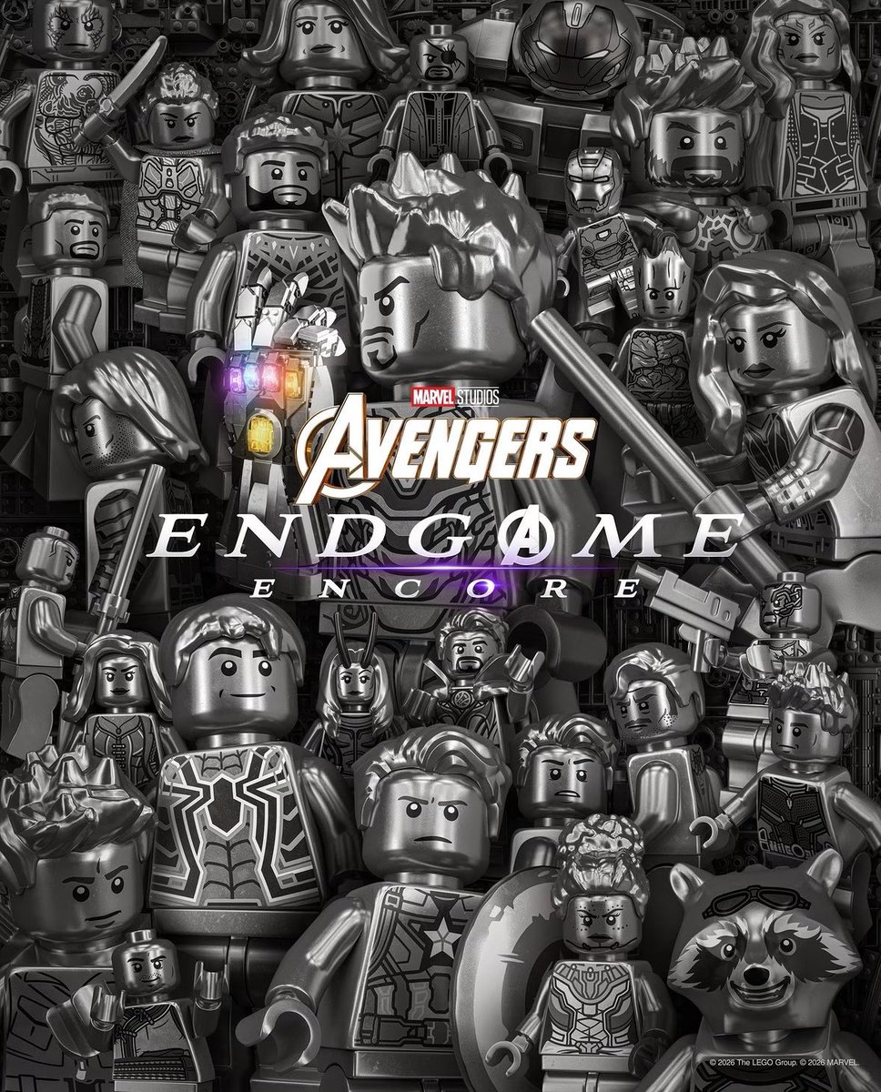 AvengersUpdated's tweet photo. LEGO has released a new poster for ‘AVENGERS ENDGAME: ENCORE’. https://t.co/YQBXZamZ6p