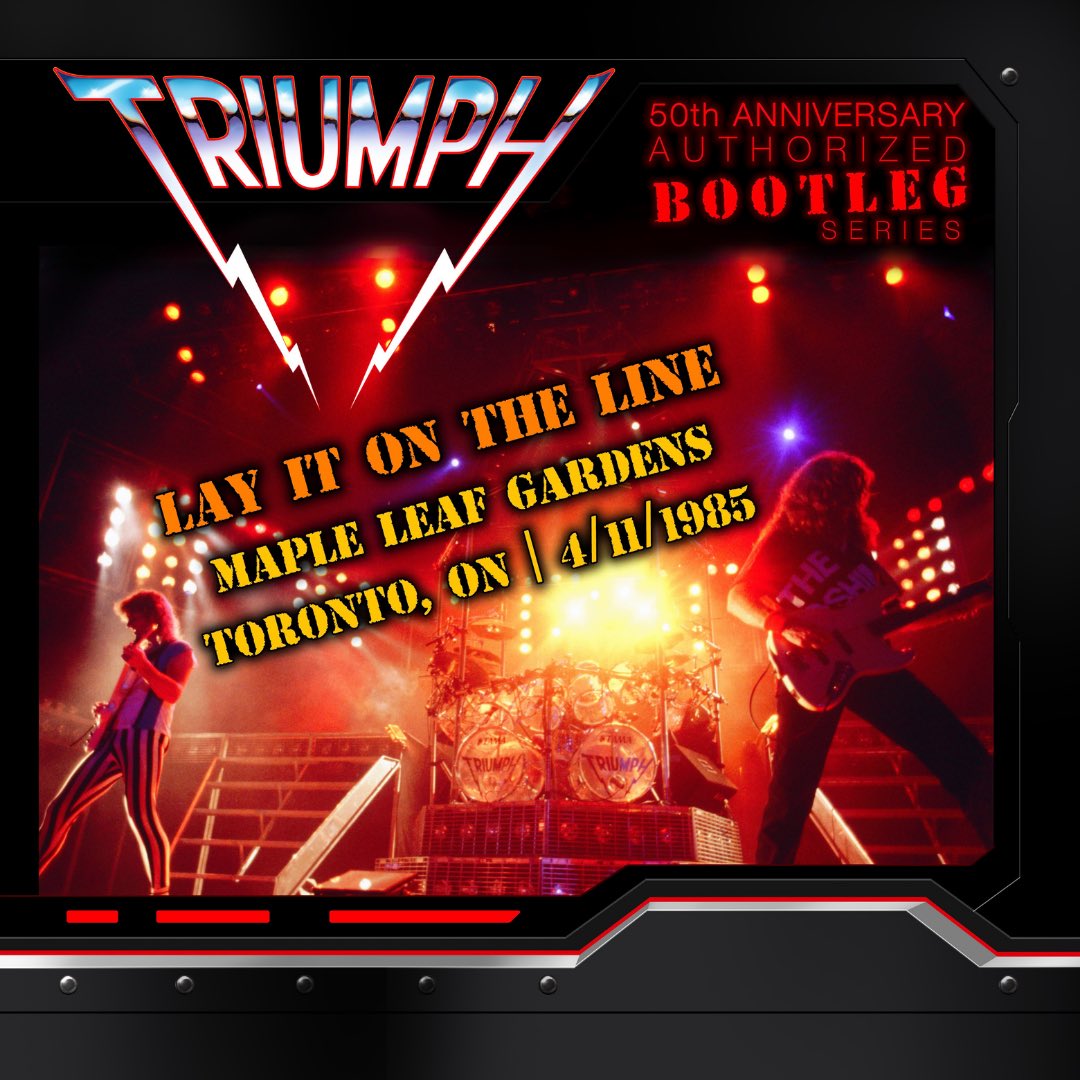 TriumphTheBand's tweet photo. Lay It On The Line Live from Maple Leaf Gardens (April 11, 1985) is out NOW as the first track off our upcoming live bootleg album!🔥

Due to popular demand, we played MLG with Honeymoon Suite twice in the same week during the Thunder Seven tour. This is from the April 11th show. https://t.co/AzfYDdSCFn
