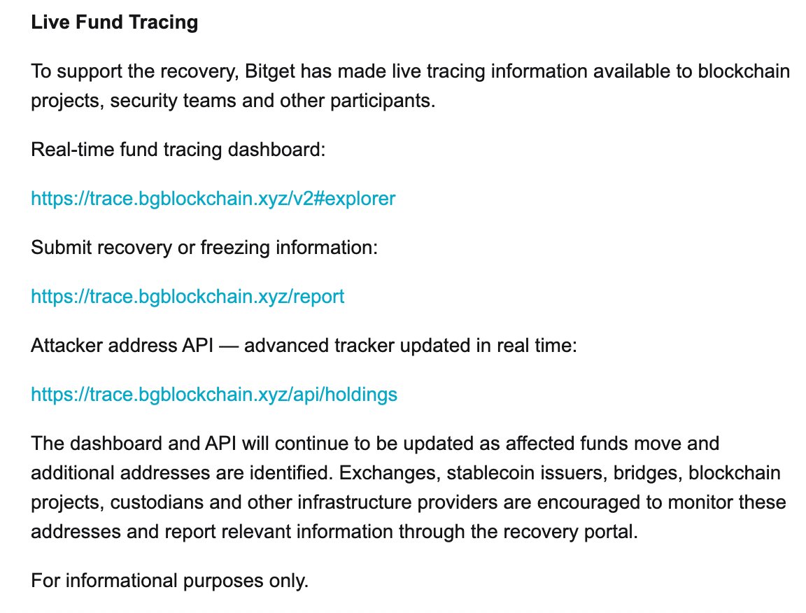 MistTrack_io's tweet photo. Please use the official @Bitget API for hacker addresses; our Google Sheet will no longer be updated. https://t.co/Nemgo6sYpB https://t.co/BGtBI92EQ9