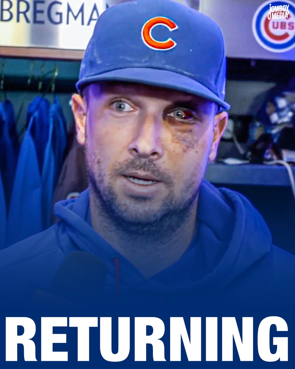 TalkinBaseball_'s tweet photo. Alex Bregman is back in the Cubs lineup today at DH, five days after taking a foul ball to the face https://t.co/aO0HLalj20