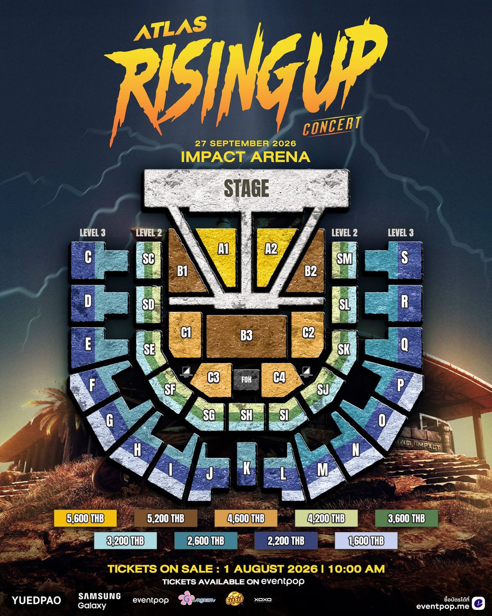 puichilout's tweet photo. ขอปล่อยบัตรAtlas ติดน้ำท่วม เสียดายมาก โซน H 2000฿ ค่ะ #ATLASRisingUpConcert https://t.co/whHKTPIfXE