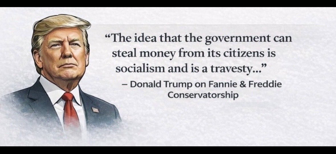 miclyn411359's tweet photo. @SaltyGoat17 …. or a socialist.  Trump never followed thru with his 2021 promise for $fnma. https://t.co/4erHk6aqQ5