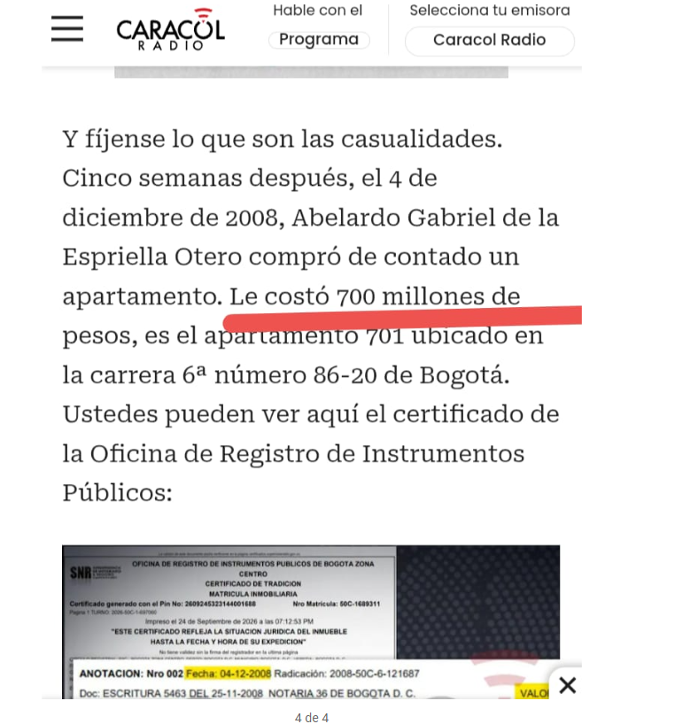 Fugitivo_Parias's tweet photo. @CarolBordaA @CaracolRadio @ultimahoracol_ @UltimaHoraCR @elcolombiano @elespectador @NoticiasRCN @NoticiasCaracol @elheraldoco @Citytv La verdad salió a las luz hace rato. Ese señor pidió 760 millones para SOBORNAR CONGRESISTAS y se los mecatió en un apartamento... CONTRA LA EVIDENCIA NO HAY NADA QUÉ HACER, EXCEPTO FANATIZARSE MÁS. #ElReporteCoronel @DCoronell https://t.co/l8g5uMnyMo
