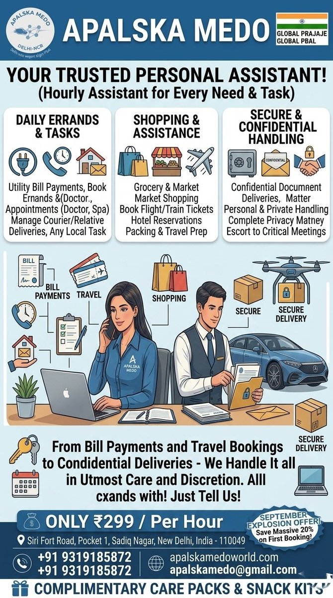 APALSKAMEDxn's tweet photo. If you need any object in this world or want the hardest task that no one else can do, please let us know. Our team will complete it.".
#newdelhi #Tasks #services #assiteent #peresnal #shopping https://t.co/ZjRQvUZxU0