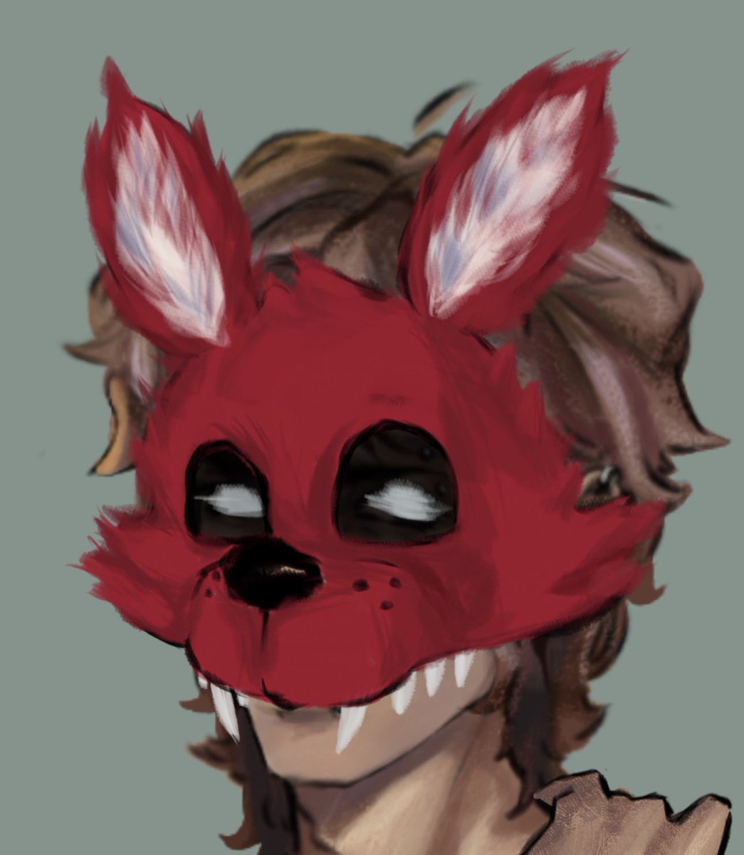 GoldenFesh's tweet photo. I draw the foxy mask differently every time so now i headcanon that Michael has a wall full of different foxy mask (handmade, gifted and official merchs) https://t.co/wse9cxviEb