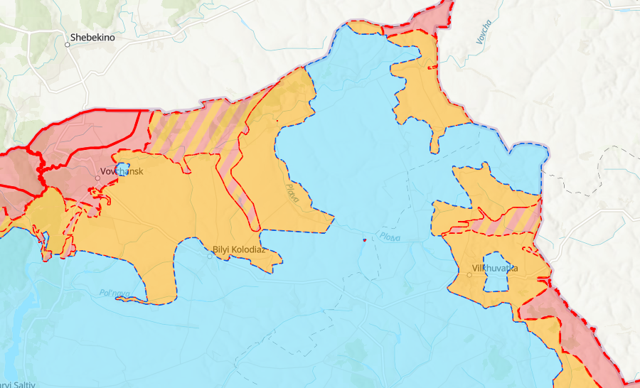 Eastractorist's tweet photo. I find it interesting that in recent weeks/months the difference between pro-russian and pro-ukraine mappers is widening. Only time will tell who is right, yet my bet is on UA. https://t.co/0fnKaGxUyh