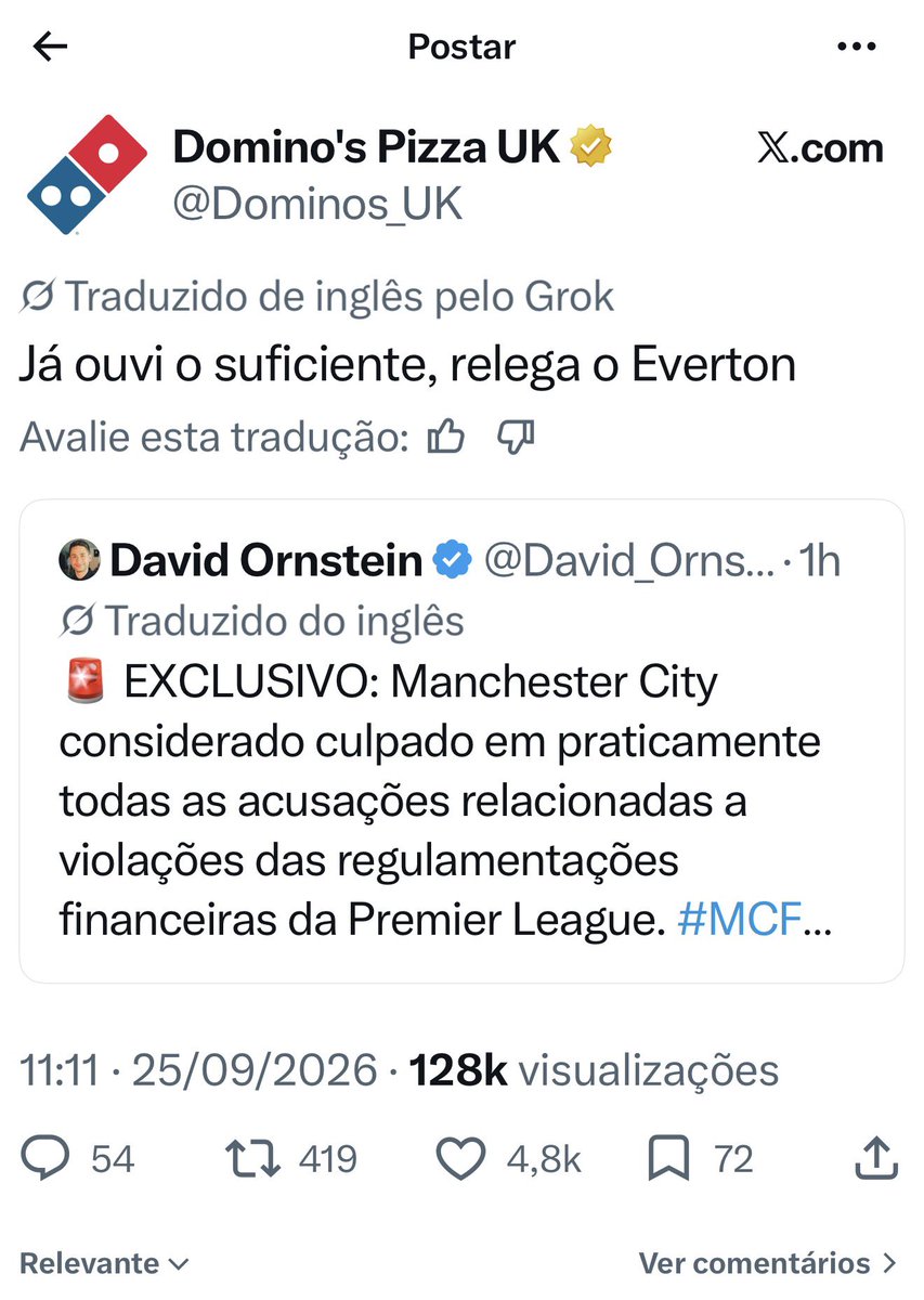 FluSpurs's tweet photo. O ADM da conta da Domino’s Pizza da Inglaterra ficou maluco? Nunca vi isso…Kkkkk https://t.co/ezv3RDz2ZC