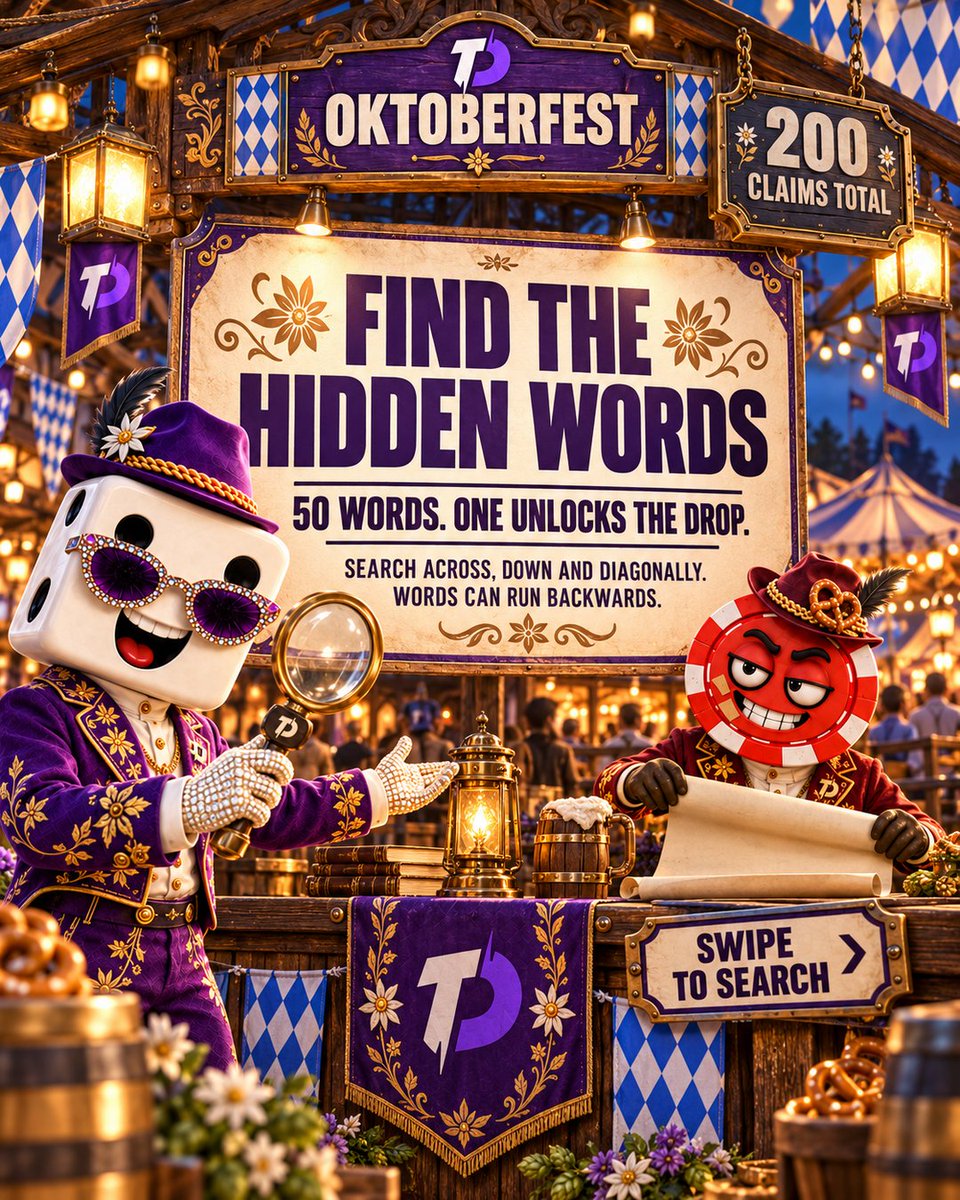 TrustDice's tweet photo. 50 WORDS. ONE CODE. 200 CLAIMS. GO 🥨🔥
🔗 https://t.co/lnwnK7h54y

Dave hid the Oktoberfest DROP 👀🔎

Search ↔️ ↕️ ↗️ backwards too!
Find it. Try it. Claim it ⚡

🚨 KEEP THE CODE TO YOURSELF 🤐
No spoilers or circled answers 🙅

Claimed? Drop 🥨 and take your victory lap 🏆 https://t.co/liPlnhuROE