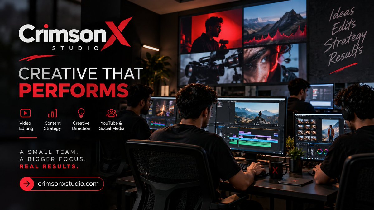 dharmu_98's tweet photo. We’re not building another “big” agency.

We’re building a better one.

CrimsonX Studio is a small team of editors and creative strategists.
Fewer clients. More attention. Better creative. Real results.

Welcome to CrimsonX Studio. 🚀

https://t.co/fuHL63bJ6O https://t.co/ZkU25wrPvW