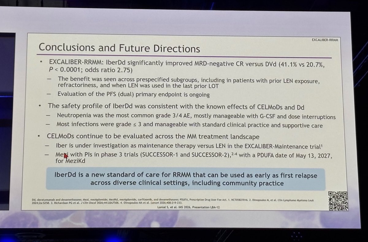 EXCALIBER-RRMM — Treatment response & conclusions, photographed live (2)