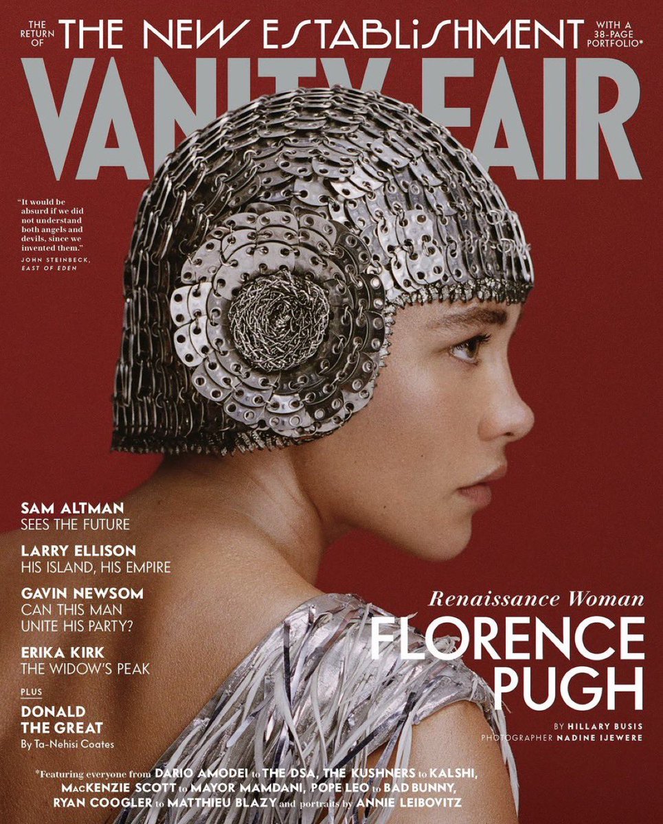 PopCraveFR's tweet photo. Florence Pugh fait la couverture de Vanity Fair. 

📸 : Nadine Ijewere https://t.co/i6Iw6rvYIx