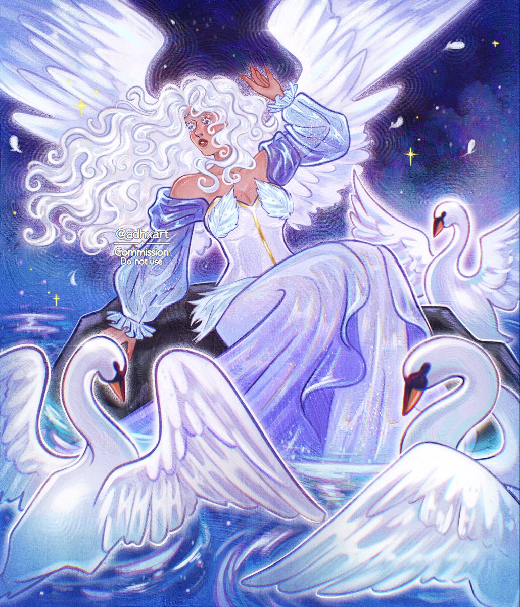 adhxart's tweet photo. A swan lake inspired artwork for Blake on Vgen ✨🦢

#commission #artmoots https://t.co/LamRapWAMX